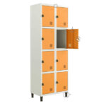 Armário Locker c/ Portas em Chapa de Aço com Reforço e Rasgos para Ventilação